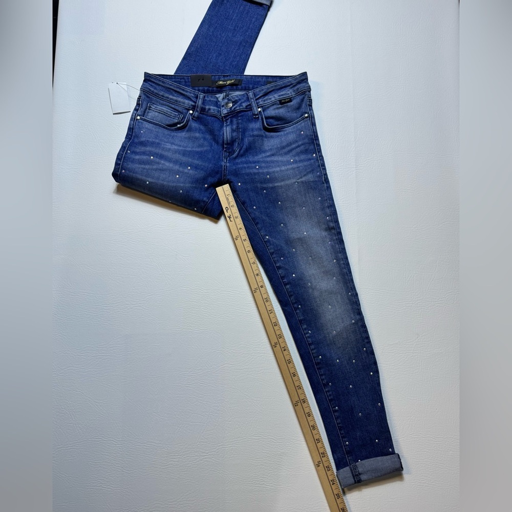 Mavi Lexi Mid-Rise Super Skinny Rhinestone jeans 27 - Picture 5 of 9
